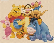 Winnie the Pooh and Friends Counted Cross Stitch CHART No. 10-353b