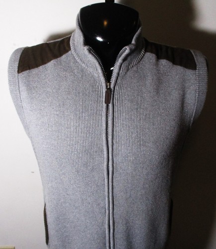CHAPS Gray Full Zip Sweater Golf Vest Size M - Picture 2 of 6