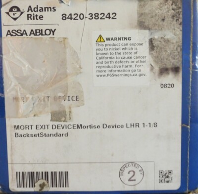Adams Rite 8420-38242 Narrow Stile Mortise Exit Device LHR 1-1/8 ...