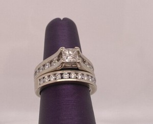 Princess Cut Channel Set Engagement & Wedding Band 1.0cttw  Size 5