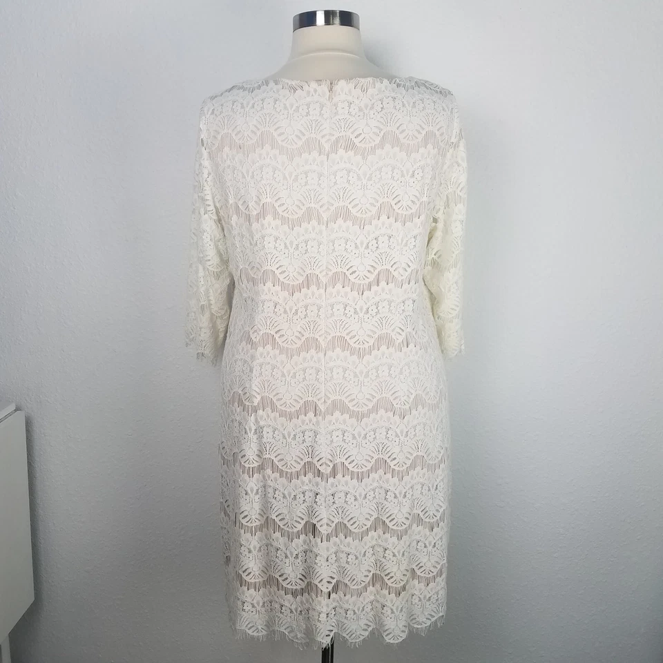 Jessica Howard Dress Size 2X Ivory Lace Beige Lined Evening Party Formal AS IS - Image 2 of 4