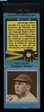 1934 Diamond Matchbooks Cecil Travis Senators W/Striker Blue Variation LOOK!