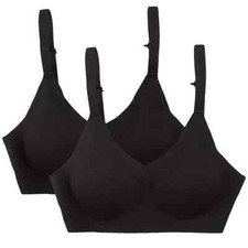 Member's Mark Ladies 2 Pack Bonded Adjustable Bralette Size XXL Black