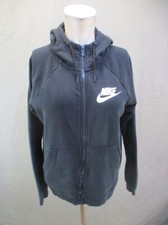 NIKE Size S Mens BLK Cotton Blend Full Zip Hooded Pocket Athletic Jacket 599