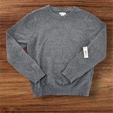 Amazon Essentials Boys Uniform Cotton Crewneck Sweater Charcoal Heather Medium