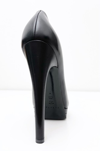Casadei scarpe donna décolletè peep toe in pelle nero tacchi alti con plateau 37 - Foto 7 di 11
