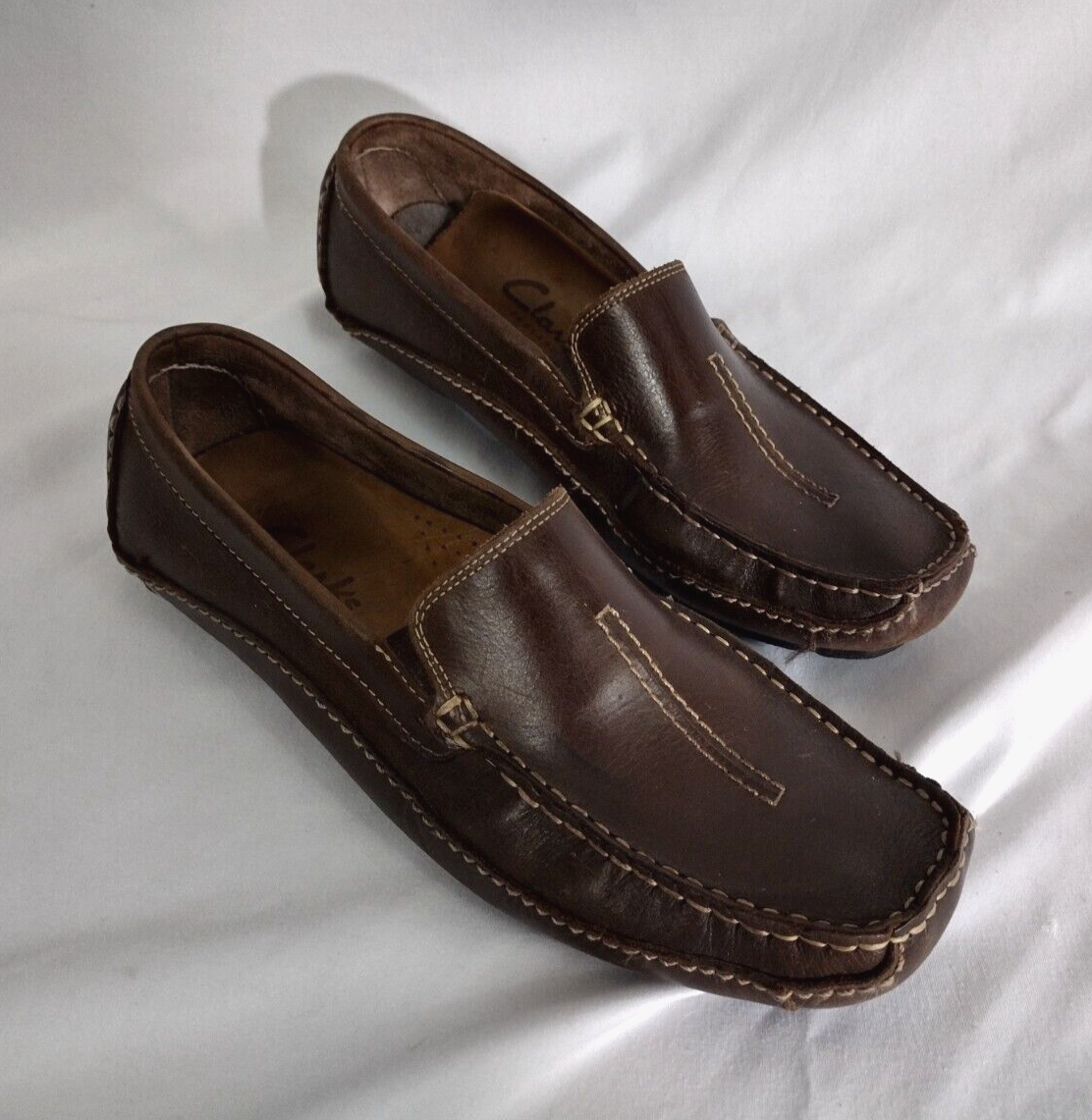 Collection by Clarks brown leather‎ loafers driving Mocs men\'s size 10.5 preppy Clarks Collection Driving Mocs Penny Loafers Mens 9 Casual  main image 2