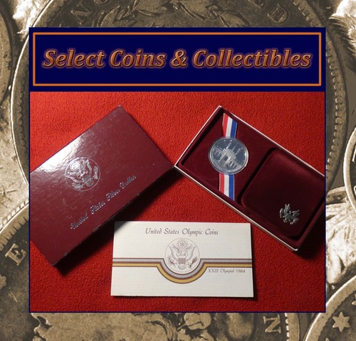1984-S Proof $1 US Commemorative Olympic Silver Dollar OGP & COA #3338