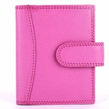 Genuine Leather Credit Card Holder Wallet 20 Plastic Pockets-4 Further Card Slot