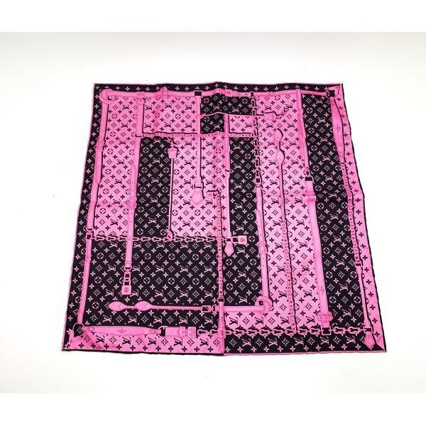 Louis Vuitton M77352 Silk Scarf Rose Fluo Carre Monogram