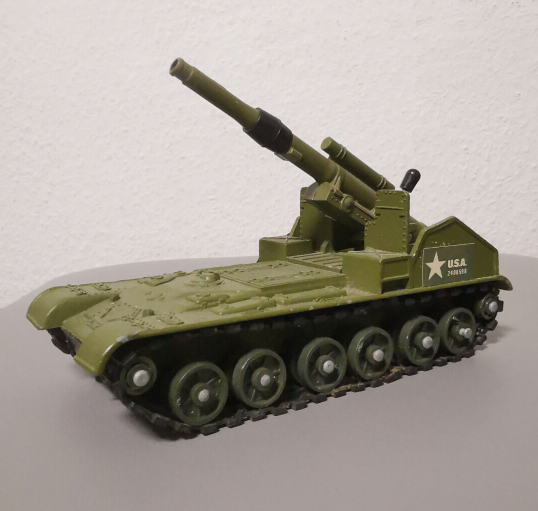 Miniature Dinky Toys GB – Char Automoteur 155 Mm, Réf 654, échelle 1/43, Avec Boîte