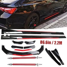 Front Bumper Lip Splitter Spoiler Side Skirt Body Kit Glossy For Nissan Altima