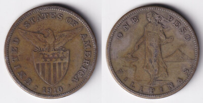 M*n様 11713 1910-S Peso アメリカ領フィリピン1ペソ銀貨女性 1 Peso 1910-S US-Philippines United States of America Coin