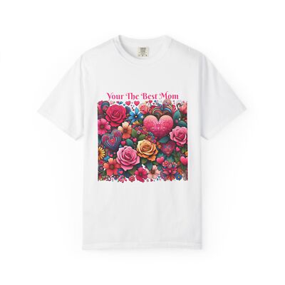 Floral Mother's Day T-Shirt, Gift for Mom, Unisex Tee, Heart Design, Celebratory