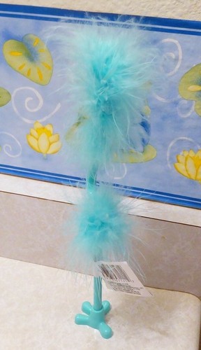 1 Pluma de Escritura FLAMINGO Verde Azulado Pluma Esponjosa Florida Luau Mesa de Escritorio FIESTA - Imagen 3 de 6