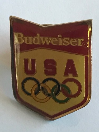 Vintage Budweiser USA Olympic Pin - Afbeelding 1 van 5