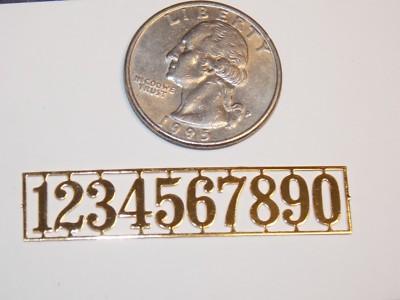 Dollhouse Miniature Brass House Numbers 1:12 one inch scale D90 Dollys Gallery