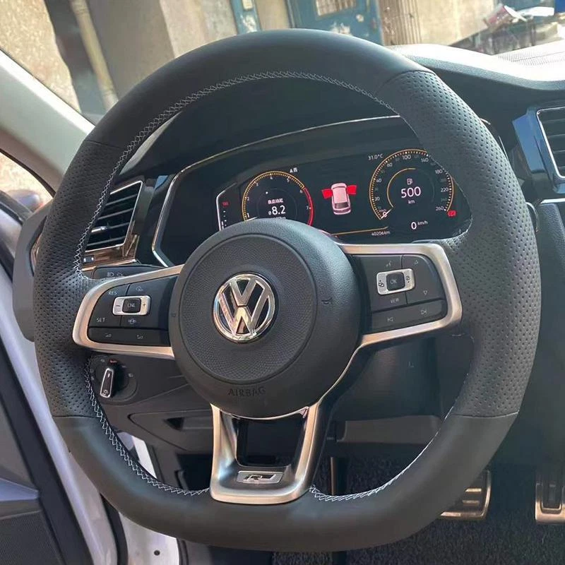 Drivers controls and steering wheel in the VW Volkswagen Polo GTI