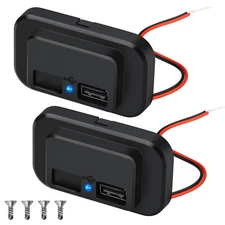 2PCS Car Charger Socket Panel, 12-24V Dual USB Power Outlet, for Boat Marine RV