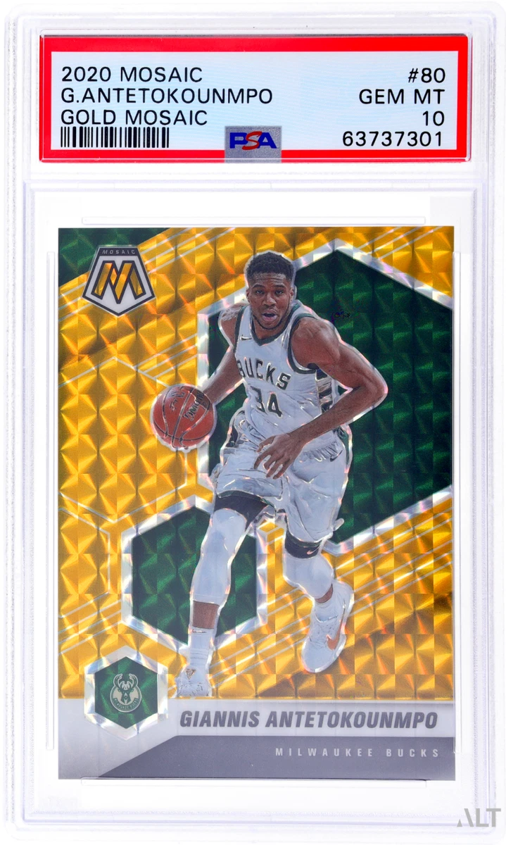 2020 Panini Mosaic Giannis Antetokounmpo Gold /10 #80 PSA 10 GEM MINT