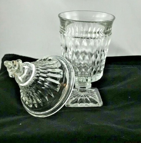Mt. Vernon Indiana Crystal Glass Candy Dish W/Lid New In Box 50 Years Old - Picture 2 of 8