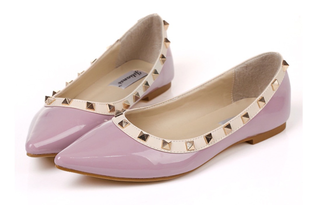 Mary Jane Ballerinas Flats with Studs Patent Leder Schuhes Größe 37 - 41 Mary Jane Ballerinas Flats with Studs Patent Leder Schuhes Größe 37 - 41
