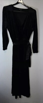 Black Velvet Whimsy Goth Fairy Grunge Long Sleeve V-Neck Maxi Dress Witchy 1X