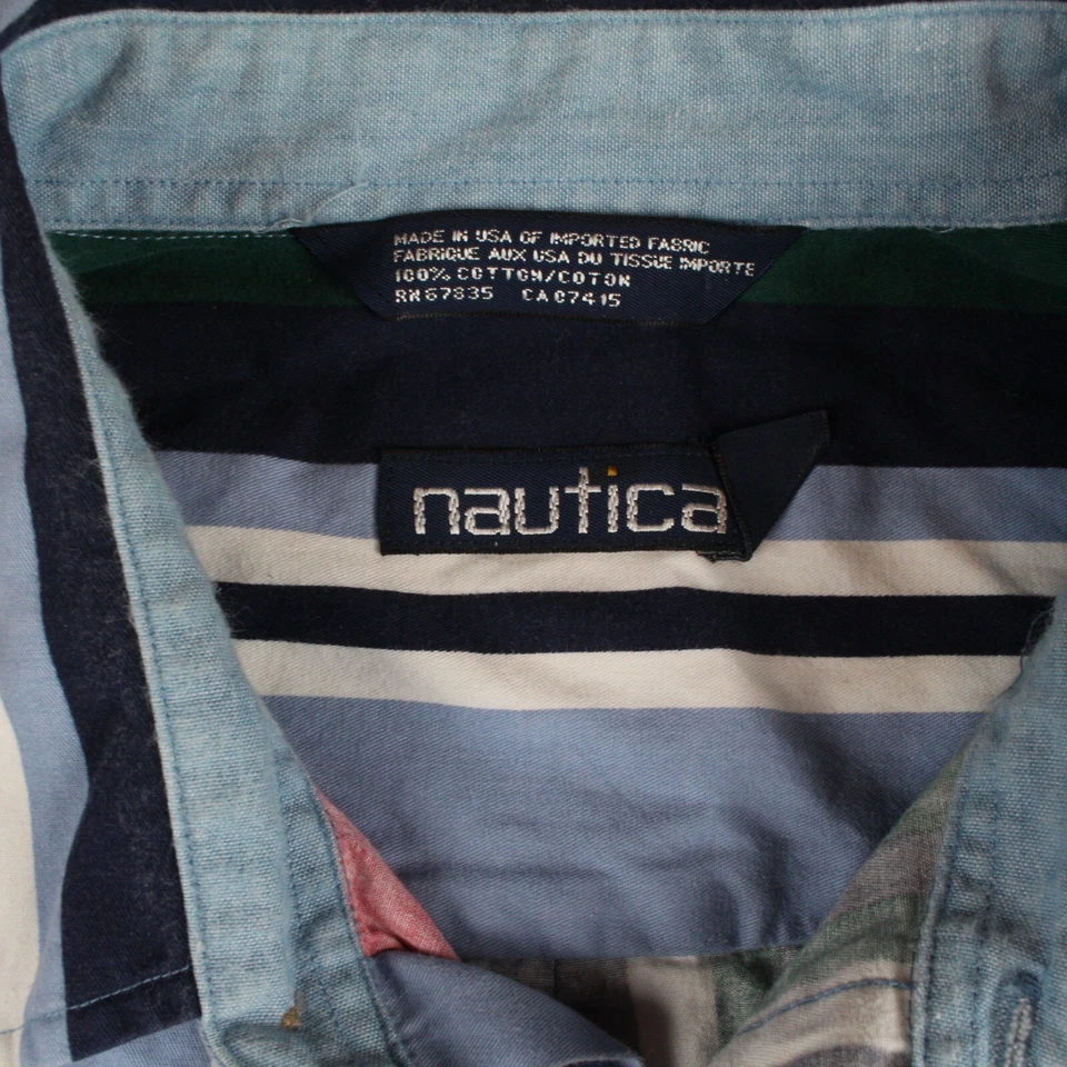 Nautica Vintage Mens XL Striped Long Sleeve Dress Shirt - Image 2 of 4