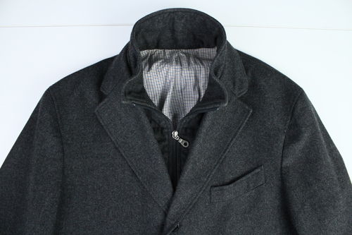 SUITSUPPLY Grey Flannel WOOL & CASHMERE Overcoat Jacket 50IT 40US/UK - Picture 12 of 15