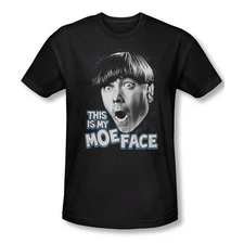 Three Stooges Moe Face Adult Slim Fit Short Sleeve T-Shirt Sizes- S-2X New