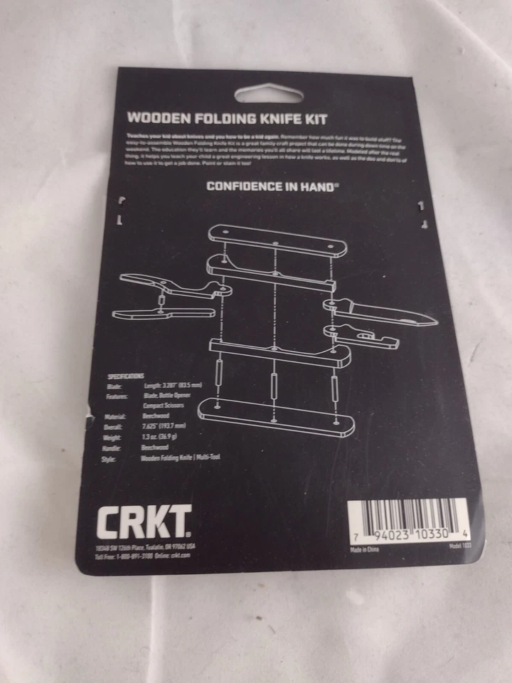 CRKT Wooden Folding Knife Kit 3" Wood Blade Wood Handle Unfinished - Image 3 of 3
