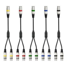 1.5Feet 3Pin XLR Male to 2 XLR Female Y Splitter 1 Male to 2 Female Audio Cab...