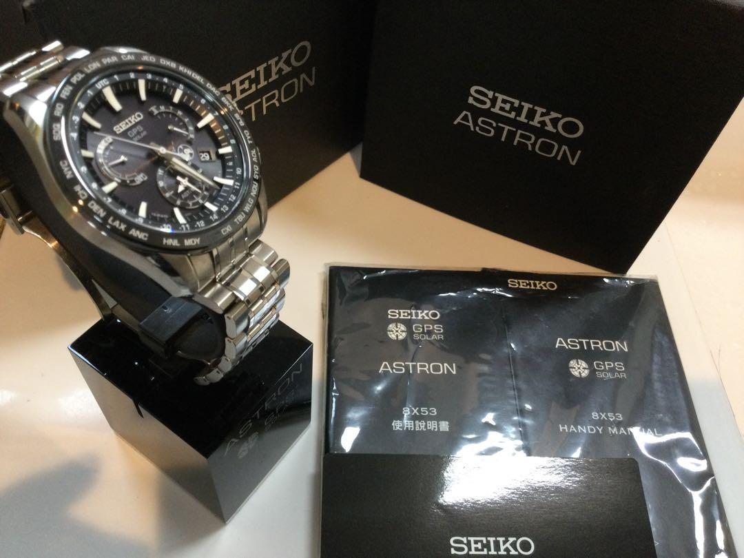 SEIKO ASTRON SBXB077 GPS Men's Solar Round Black 42mm Japan