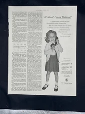Magazine Ad* - 1955 - AT&T / Bell System - "It's Daddy, Long Distance"