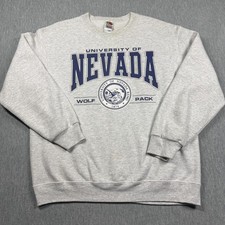 Fruit of the Loom Sweatshirt Men Large Gray UNR University of Nevada Wolf Pack