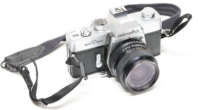 Vintage Minolta SRT 201 35mm SLR Camera + Celtic 28mm 1:2.8 Lens