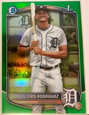 CRIS RODRIGUEZ 2025 Bowman Chrome TRUE Green Refractor /99 1st Pristine