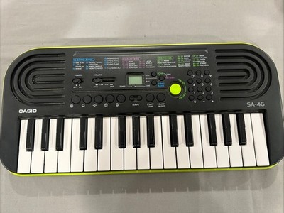 CASIO SA-46 Mini Keyboard Black & Green - No Power Cord * Excellent Condition *