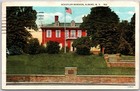 New ListingAlbany New York Ny, 1936 Schuyler Mansion, House Fence, Flag, Vintage Postcard