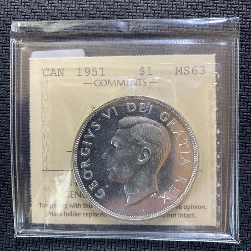 Canada 1951 Dollar Arnprior Ms63 ICCS Lot#C23