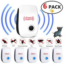 6 pcs Ultrasonic Pest Repeller Control Electronic Repellent Mice Bug Rat Reject