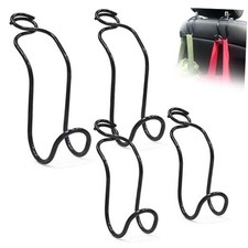 4 Pack Purse Hook for Car SUV Truck Seat Front Back 2 Large  2 Small Black