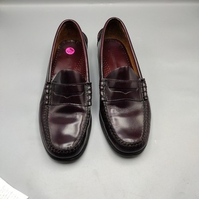 New L.L. Bean Brown and Red Men\'s Slip-On Loafers size 10M LL Bean Leather Penny Loafers Mens 8.5 D Burgundy Cordovan  main image 4