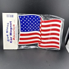 God Bless America Magnet 6" Diameter Flag Patriot Red White Blue Car Truck X2 📦