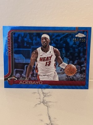 2025-26 Topps Chrome Bam Adebayo Blue Wave Refractor #/150 Heat