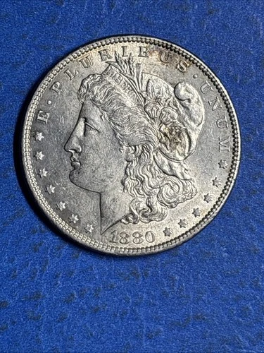 1880 Morgan Silver Dollar nice AU