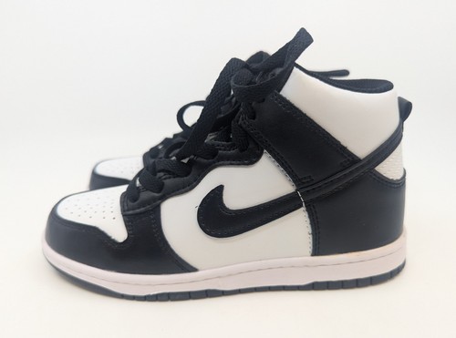 Nike Dunk High Sz 2.5 Youth Black/White High Top Sneakers - Picture 5 of 9