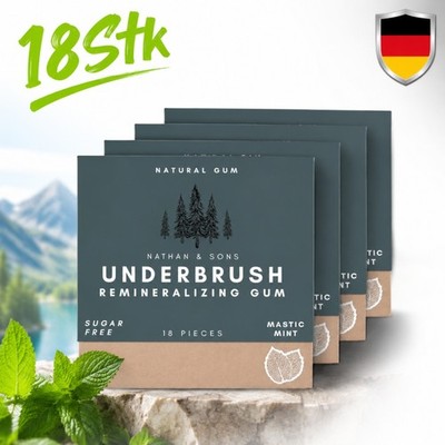 18x Mastic Mint Underbrush Remineralisierendes Kaugummi mit Nano-Hydroxylapatit