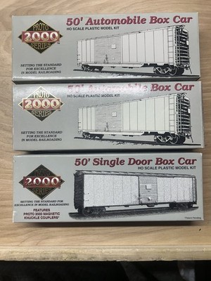 PROTO 2000 - 3EA 50' AUTOMOBILE BOX CAR NYC AND SOUTHERN KITS BRAND NEW IN BOXES