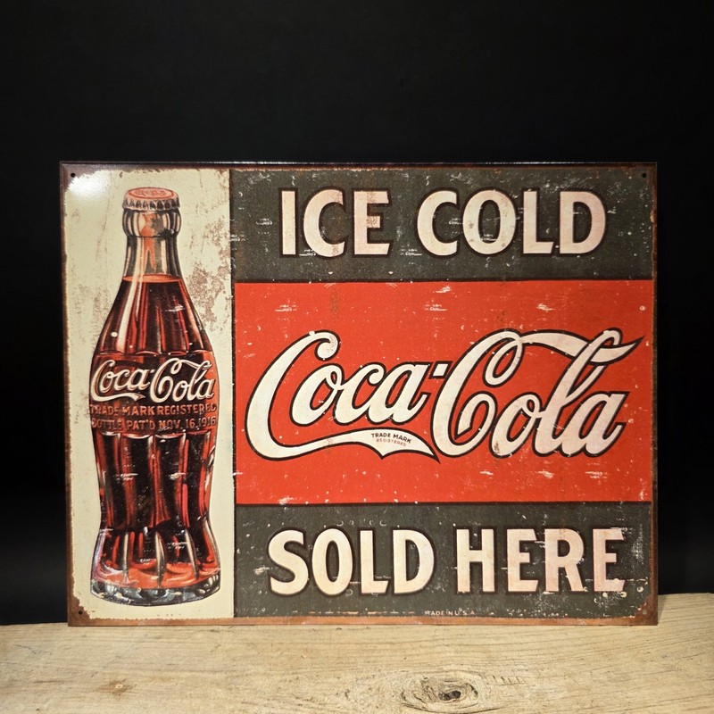 15" Coca-Cola Metal Vintage Style Gas Station Advertising Sign